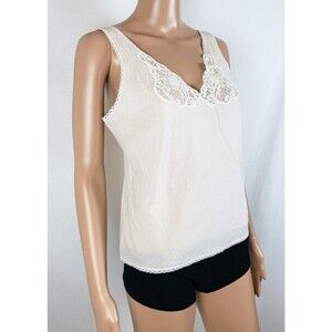 Vintage Wondermaid Camisole Womens 38 Cottage Edwardian Prairie Romantic Cream